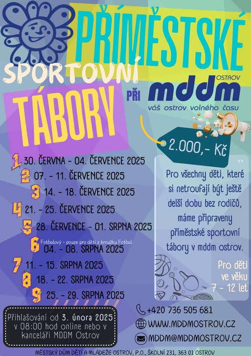 Sportovní tábory v MDDM 2025