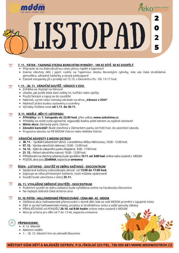 Program na měsíc listopad 