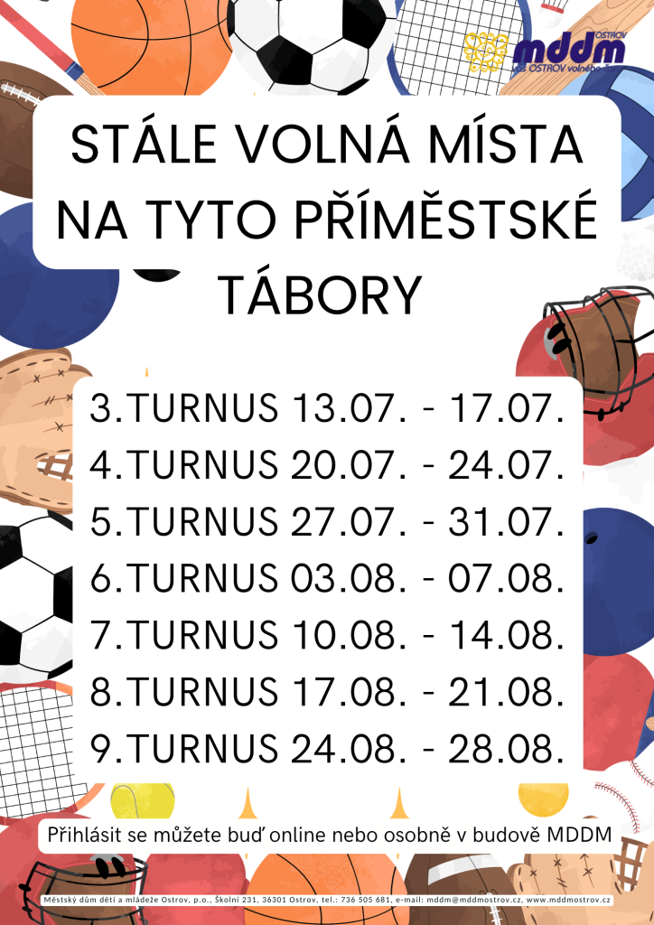 Volná místa na příměstské tábory 