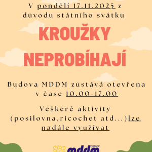 Kroužky neprobíhají, budova zůstává otevřena 