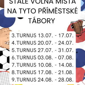Volná místa na příměstské tábory 