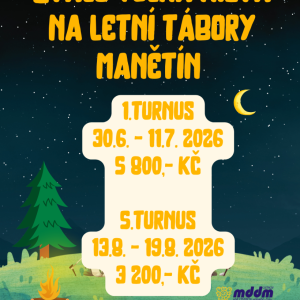 Volná místa na letní tábory Manětín 