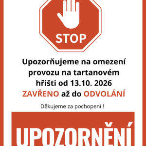 Omezen provoz na tartanovém hřišti